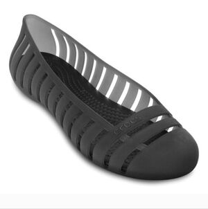 CROCS Women’s Black Strappy Cutout Ballet Flat Size 8